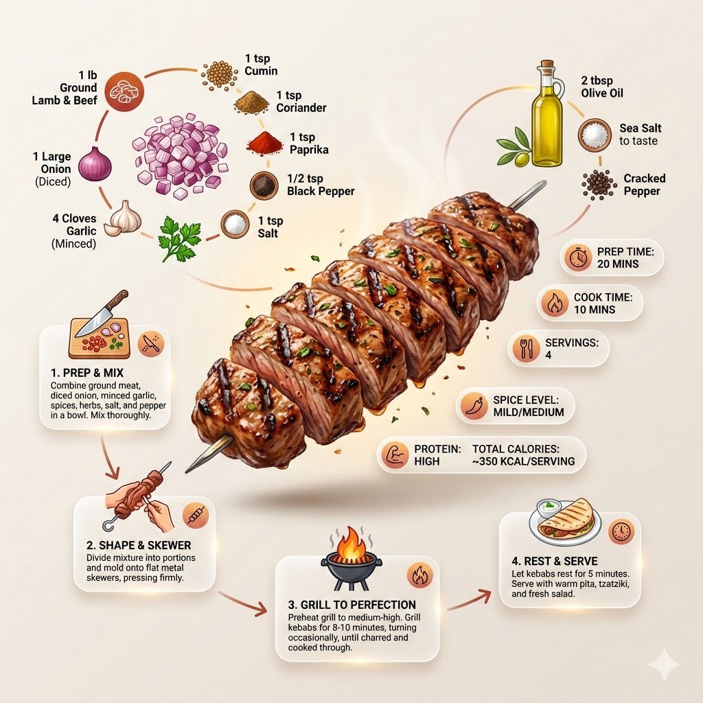 Ultra-clean modern recipe infographic featuring Food  Prompt